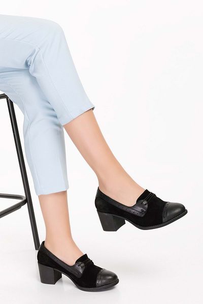 Gondol Women's Genuine Leather Comfortable Heeled Shoes Anl.7078