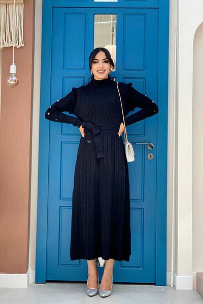Bym Fashion 22204 Rochie Tricotaj Negru