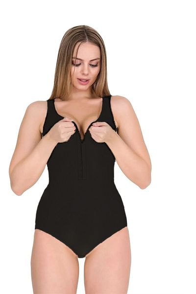 Form Time Corset negru cu curele groase agrafate pentru femei 9109