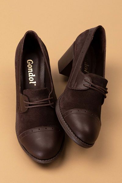 Gondol Women's Genuine Leather Comfortable Heeled Shoes Anl.7078