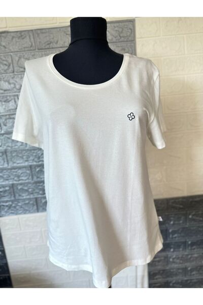 Marie Claire Kadın Beyaz Kısa Kollu Pamuklu Pijama Üstü 80MC