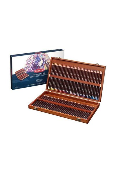 Derwent Coloursoft Crayons 72pcs Wooden Box