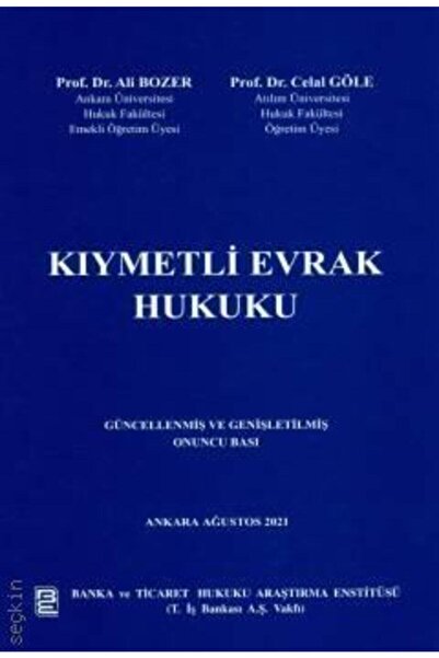 Genel Markalar Kıymetli Evrak Hukuku Ali Bozer-celal Göle 2021 Baskı