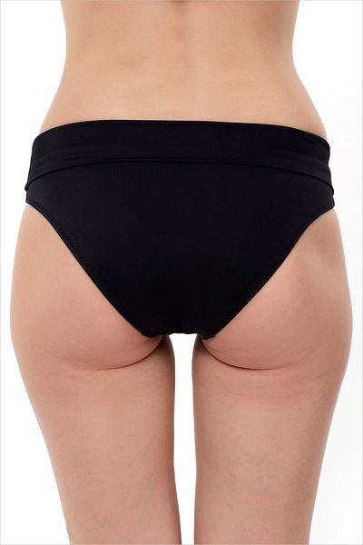AYYILDIZ 63040 Partea de jos de bikini pliabilă cu talie neagră