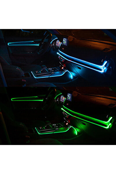 C9 Rgb Araç Içi Atmosfer Ambiyans Ip Neon Torpido Led 5 Metre usb girişli