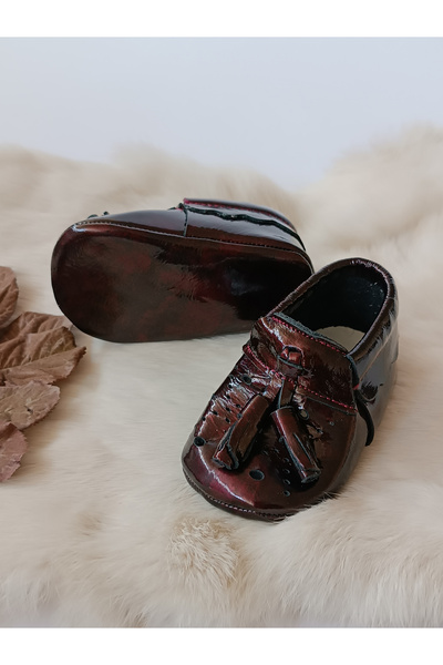 Hodore Axel Claret Red Patent Leather Genuine Leather Baby Moccasin