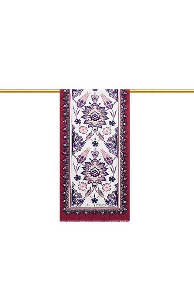 Bursa İpek Cherry Purple Tile Tulip Voile Silk Scarf