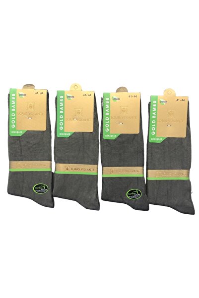 Louis Volante Erkek Bambu Likralı Mevsimlik Dikişsiz Soket Çorap 4 Çift