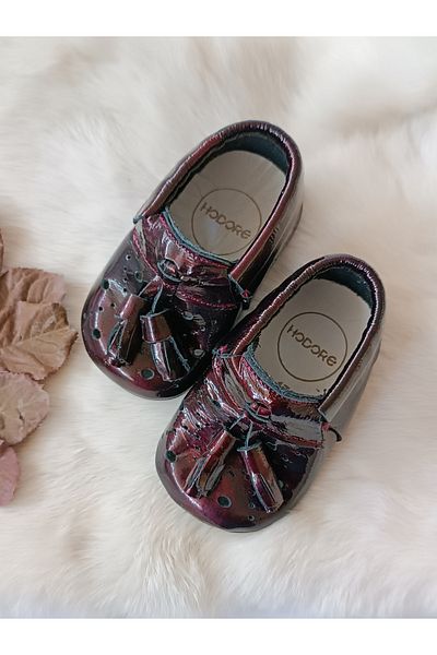 Hodore Axel Claret Red Patent Leather Genuine Leather Baby Moccasin