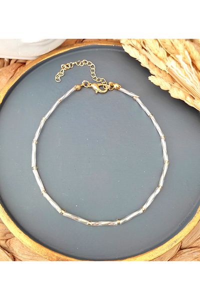 HALHALMILL Shiny Gray Stick Anklet