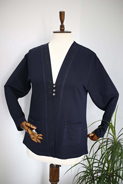 CTK Tekstil Anne Çelikli Merserize Hırka 3 Düğmeli Rahat Kesim