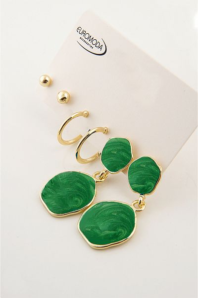 EUROMODA Pearlescent Enamel Specially Designed Screw Pendant Earrings
