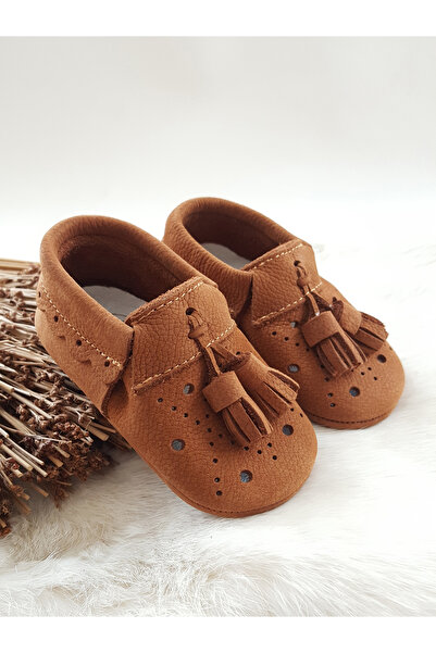Hodore Axel Leather Baby Moccasin Tan Nubuck