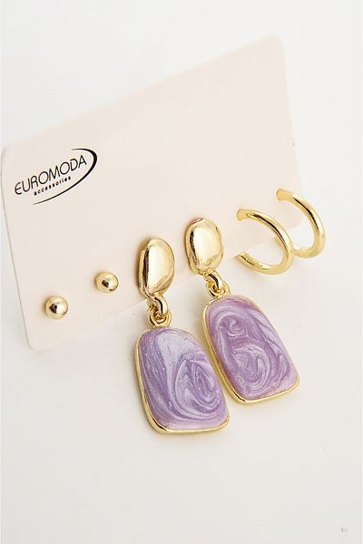 EUROMODA Specially Designed Stud Earrings with Pearlescent Enamel