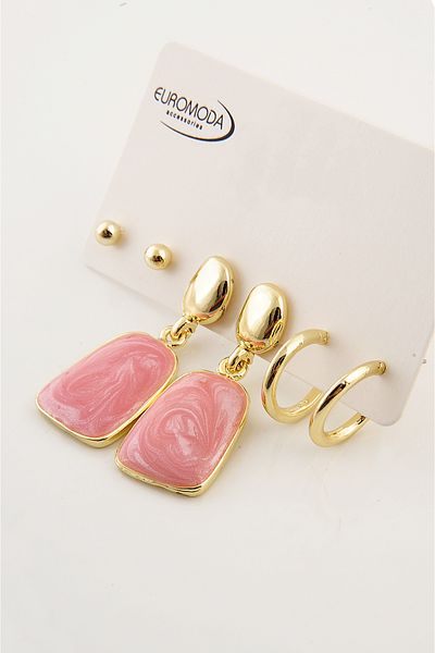 EUROMODA Specially Designed Stud Earrings with Pearlescent Enamel