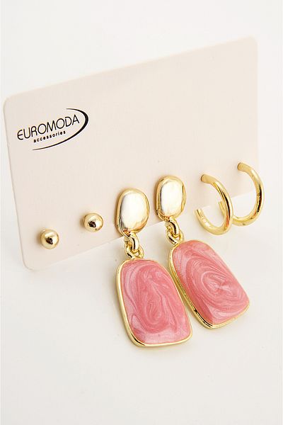 EUROMODA Specially Designed Stud Earrings with Pearlescent Enamel