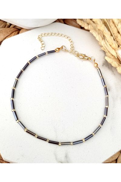 HALHALMILL Plum Stick Anklet
