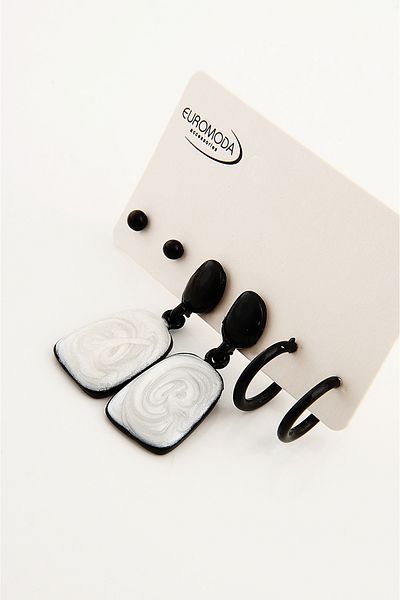 EUROMODA Mother of Pearl Colored Specially Designed Screw Pendant Earrings