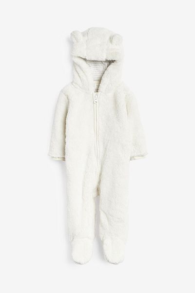 Next Baby Cotton Ecru Fleece Astronaut Jumpsuit