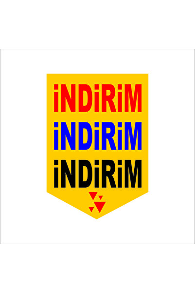 2MAKREKLAM Dönkart Indirim Levhası 50 x 35 cm 6 Adet 3mm Dekota Üzerine Çift Taraflı Uv Baskı (Sarı)