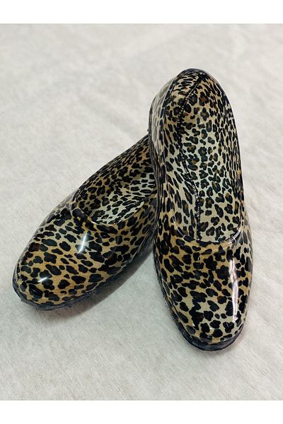 E Kandiş Leopard Patterned Women's Rubber Work Camping Travel Shoes