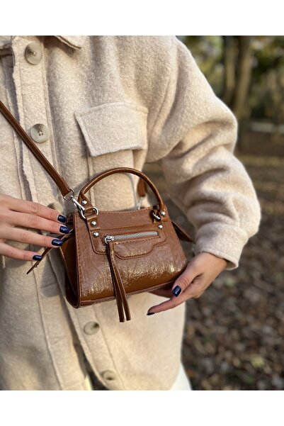 Tina Lona Fermuar Cep Detaylı Çanta Kahve