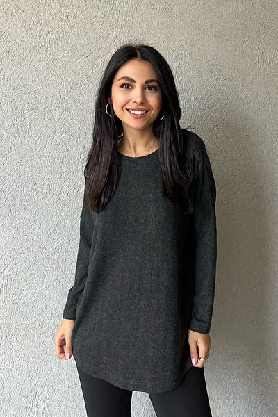 Seda Yalçın Atelier Pulover de liliac cu textura moale antracit