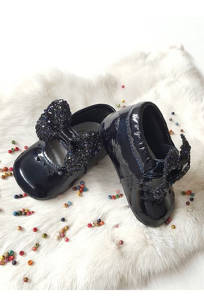 Hodore Alice Patent Leather Stoned Navy Blue Leather Loafer