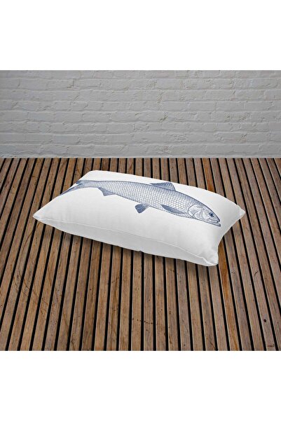 The Lucid Lab Real Fish / Balıklı Marin Temalı Çift Taraflı Kırlent Kılıfı