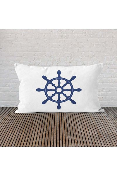 The Lucid Lab Πηδάλιο 30cm x 50cm / Θήκη μαξιλαριού διπλής όψης με θέμα τη θάλασσα