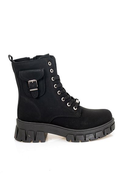 Wickers 2573 Cizme Wickers cu talpă groasă din nubuc negru