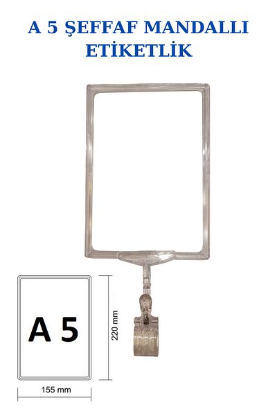 Modern Raf Latched A5 Label Holder Transparent 3 Pack