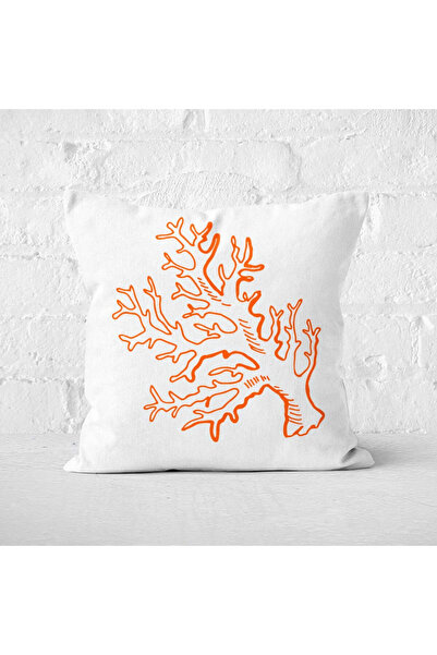The Lucid Lab Orange Coral / Mercanlı Marin Temalı Çift Taraflı Kırlent Kılıf...
