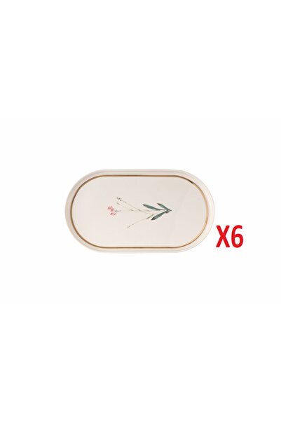 Porland Botanical Boat Plate 16X28cm 6-Piece 04ALM007654