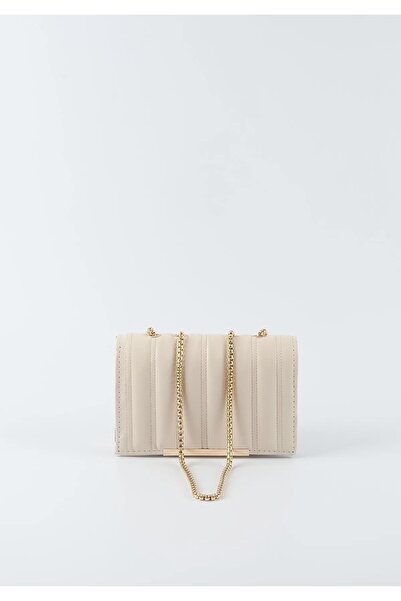 MAŞİTA Geantă de seară crem cu curea cu lanț pentru femei
