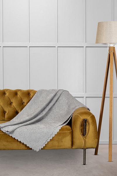VELERDE HOME Husa de scaun anti-alunecare din chenille jacquard Sal Standard latime 175 cm x lungime 215 cm Manere Gri