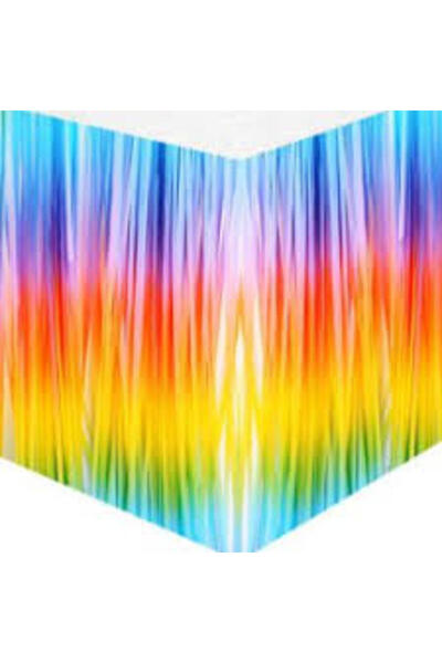 kidspartim Makaron Rainbow Covoraș de masă cu ciucuri 300x75 cm