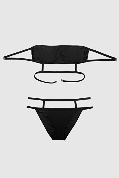AYYILDIZ 3432 Μαύρο Σετ μπικίνι στράπλες