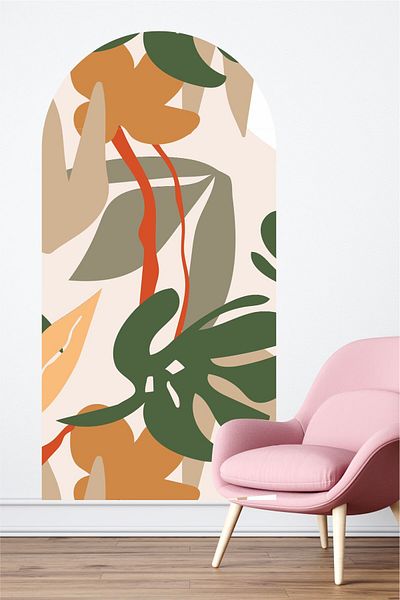 Grafikup Leafy Bohemian Oval autocolant de perete