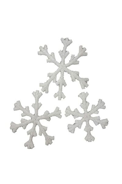 DÜVENCİ TİCARET Γούνινο Τριπλό Κρεμαστό Φωτιστικό Νιφάδας Χιονιού