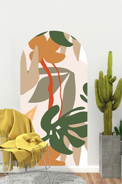 Grafikup Leafy Bohemian Oval autocolant de perete