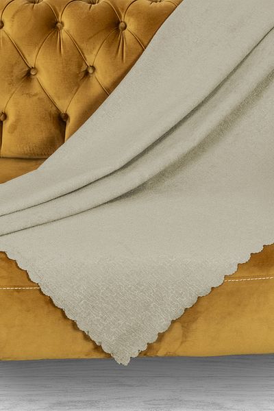 VELERDE HOME Αντιολισθητικό κάλυμμα καναπέ Jacquard Chenille Standard πλάτος 175cm x μήκος 215cm Μπράτσα χωρίς κλείσιμο Πέτρα