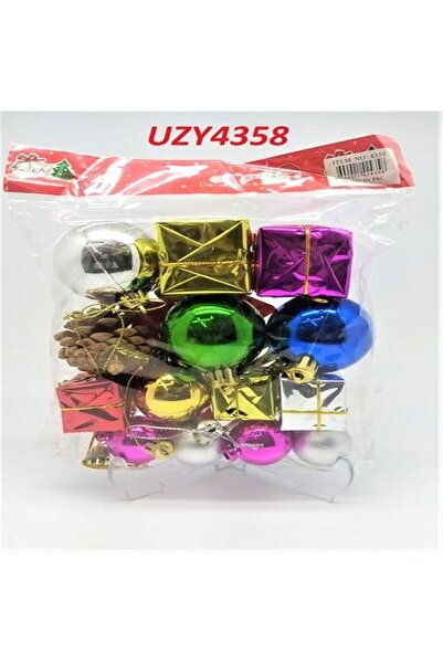 DÜVENCİ TİCARET Set de 16 ornamente asortate pentru petrecerea de Anul Nou