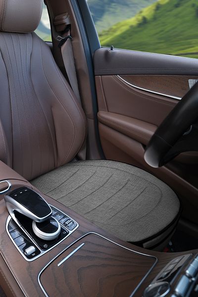 Otom High Quality Premium Linen Front Seat Cushion with Extra Pocket - Smoked