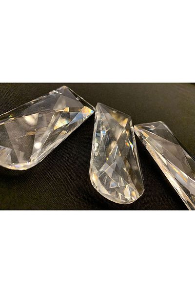 Avizemoda 7 cm Size Single Hole Glass Chandelier Stone (10 PIECES - TRANSPARENT COLOR)