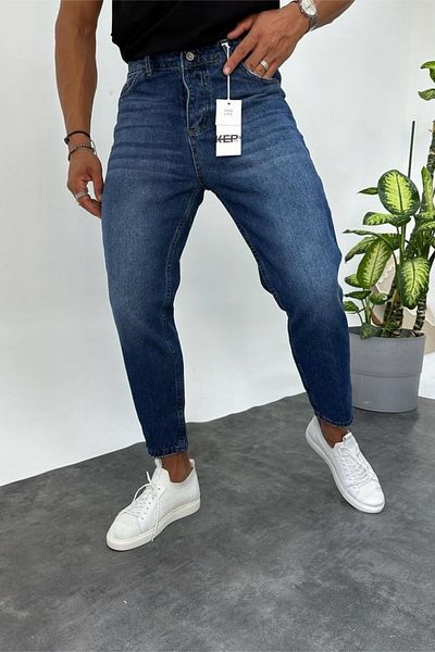 MADZEYMODA Blugi Blue Jean pentru bărbați Boyfriend