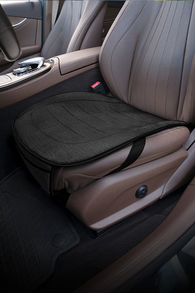 Otom Premium Front Seat Cushion High Quality Linen Black with Extra Pocket