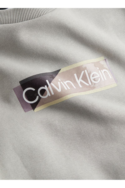 Calvin Klein Bisiklet Yaka Gri Erkek Sweatshırt K10K111818PCD