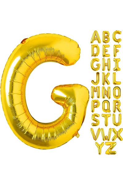 Deniz Party Store Gold Foil Balloon Medium Size (g) Letter