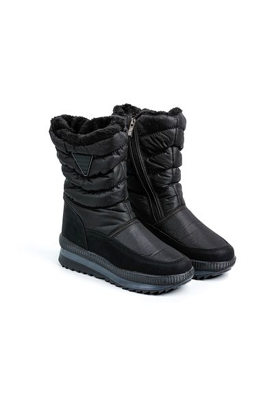 Extrem Γυναικείες - Κορίτσια - Unisex Χειμερινές Γούνινες Μπότες Ανατομικής Σόλας με φερμουάρ - Μαύρο
